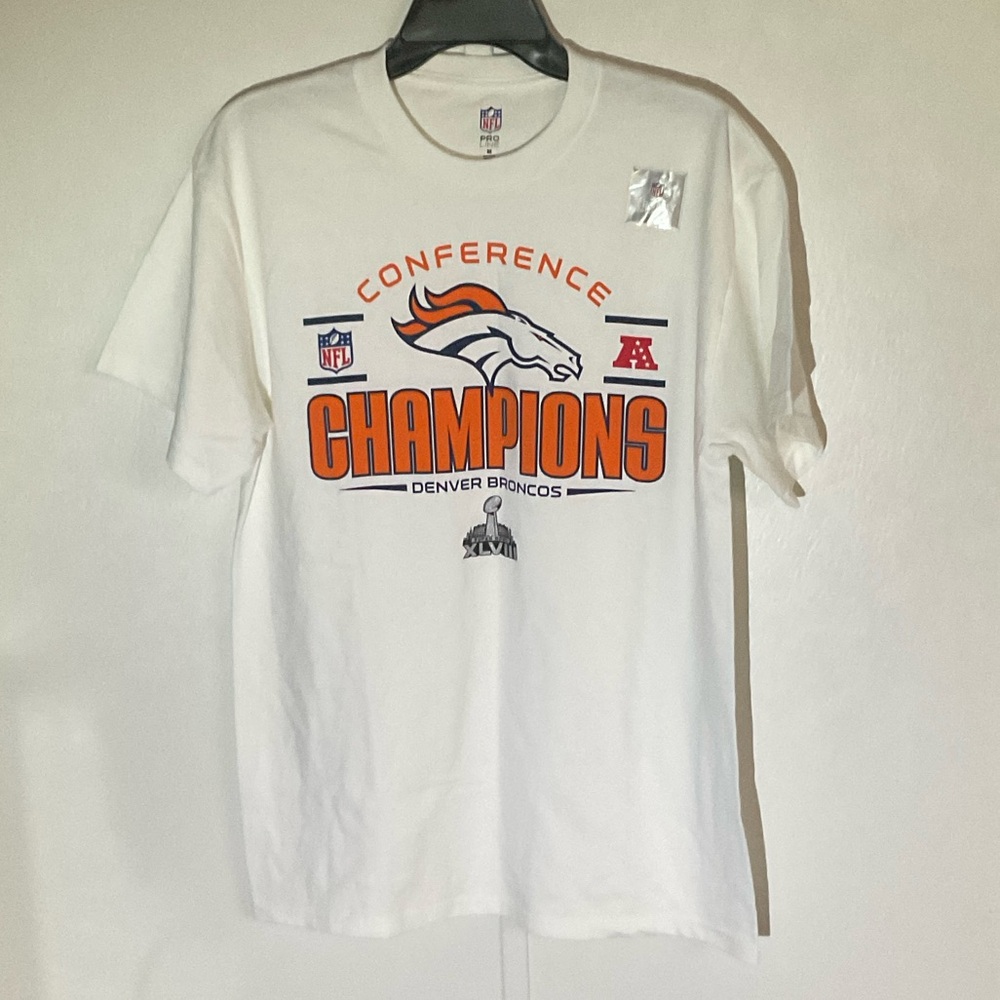NFL Pro Line White T-Shirt Denver Broncos Conference Championship
